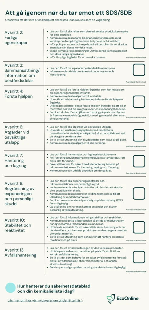 Det här bör du göra när du får ett nytt säkerhetsdatablad på en ny kemisk produkt.